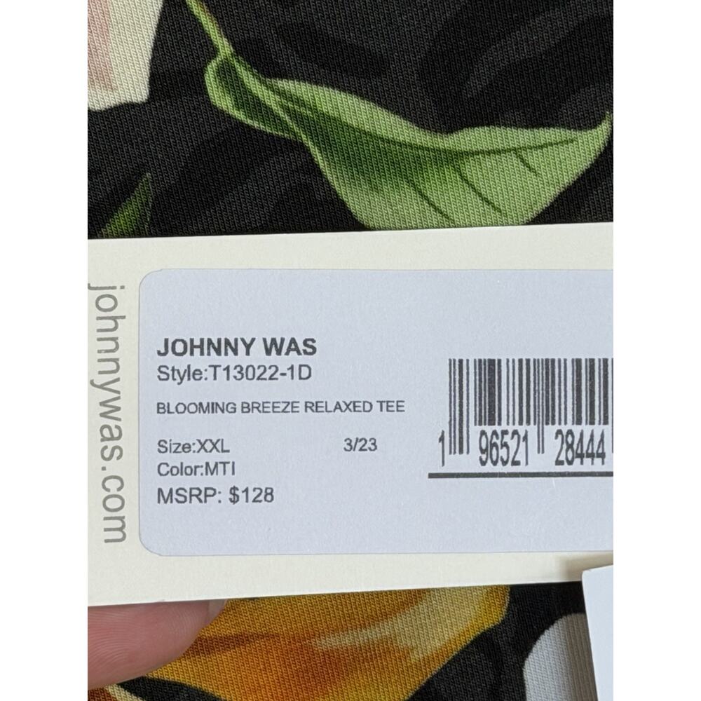 Johnny Was Blooming Breeze Short Sleeve Floral Tee Crew Neck Shirt Black NWT XXL - Picture 8 of 9